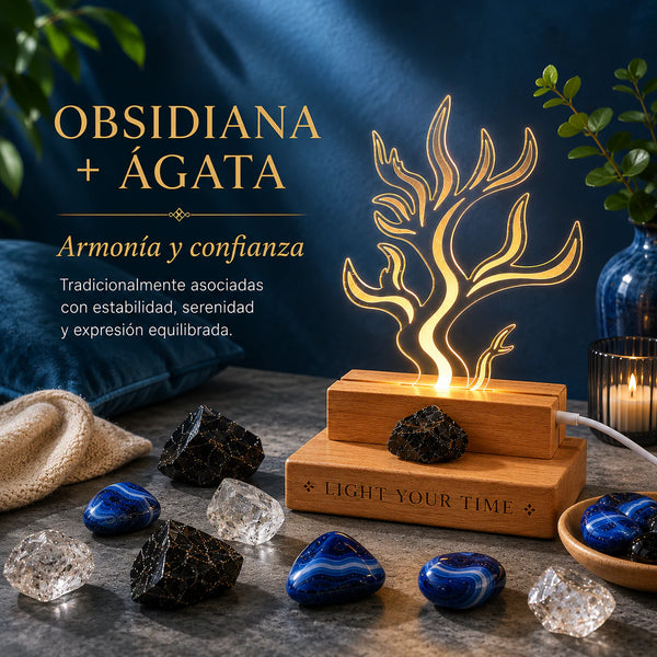 Lámpara LED Árbol con Piedras Energéticas