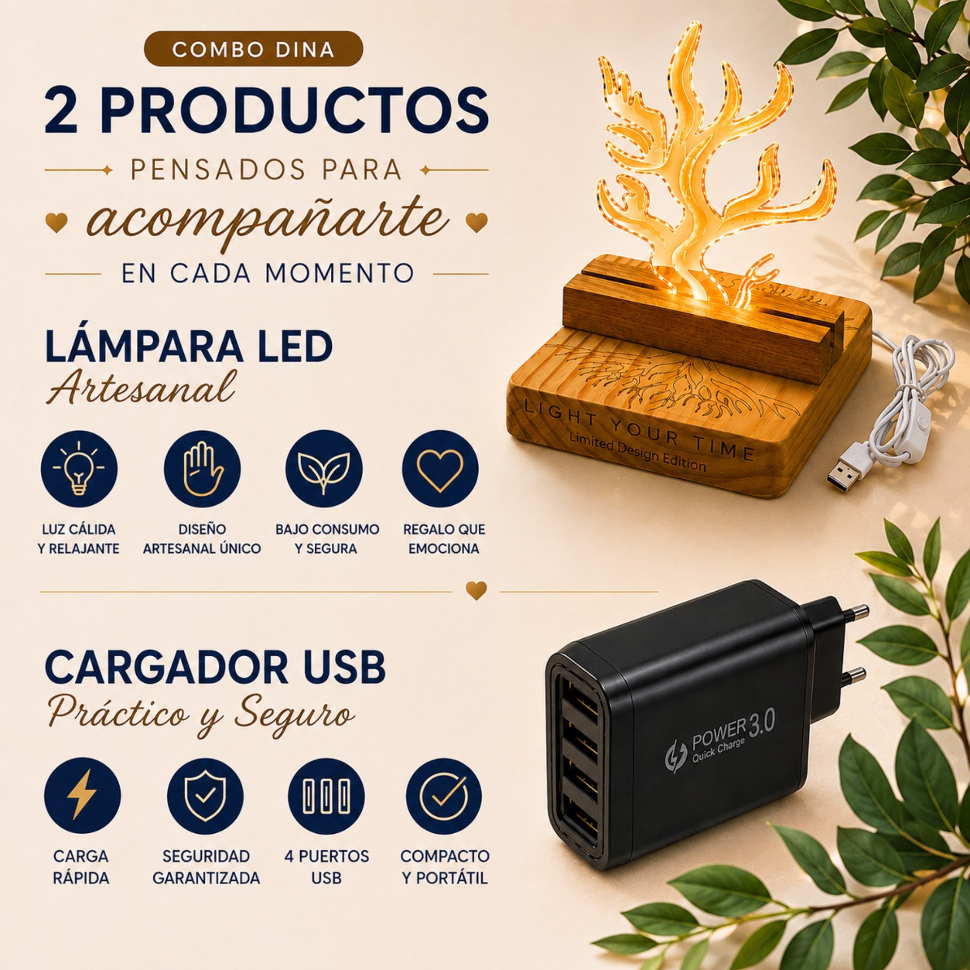 Combo Smartwatch + LED + USB