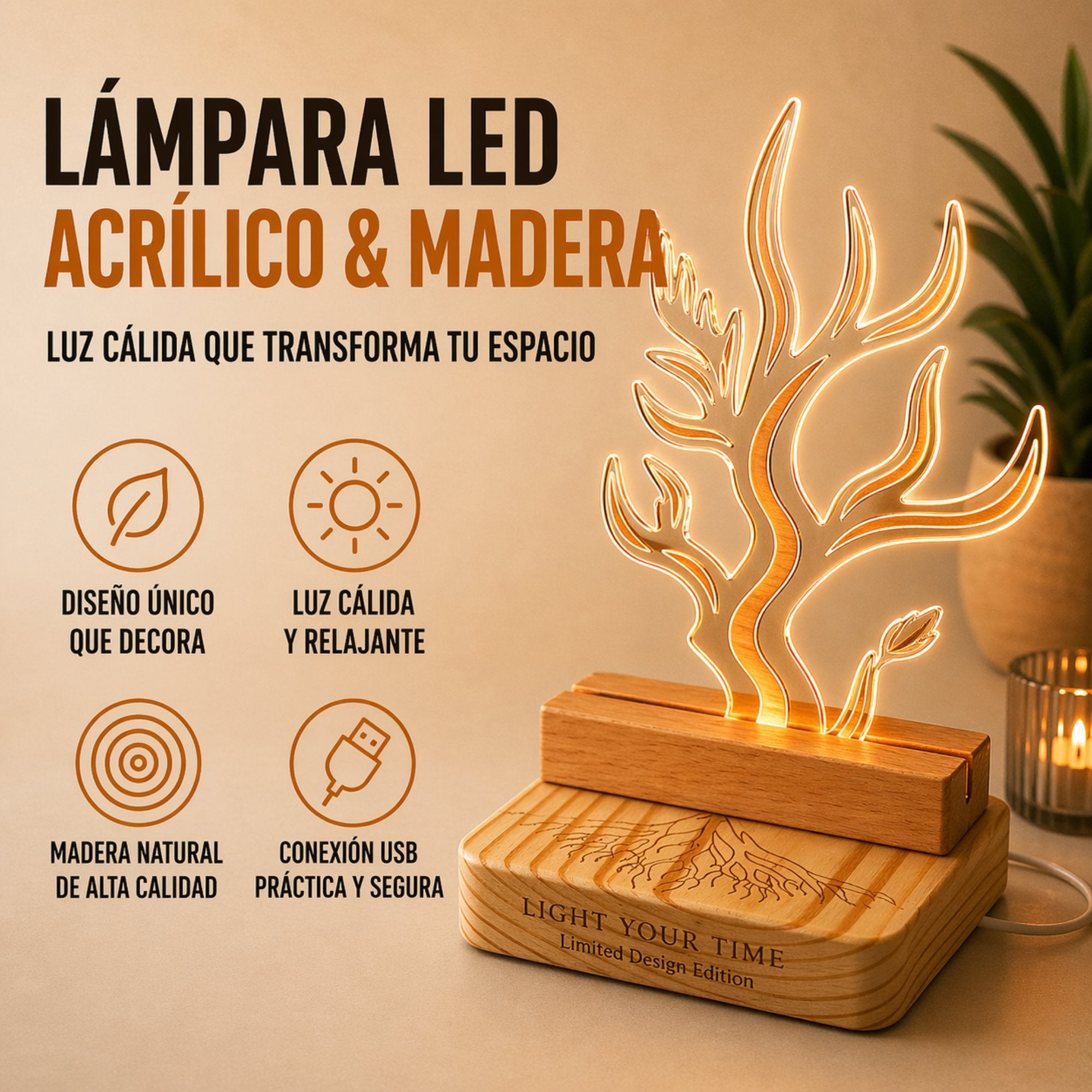 Lampara LED Árbol