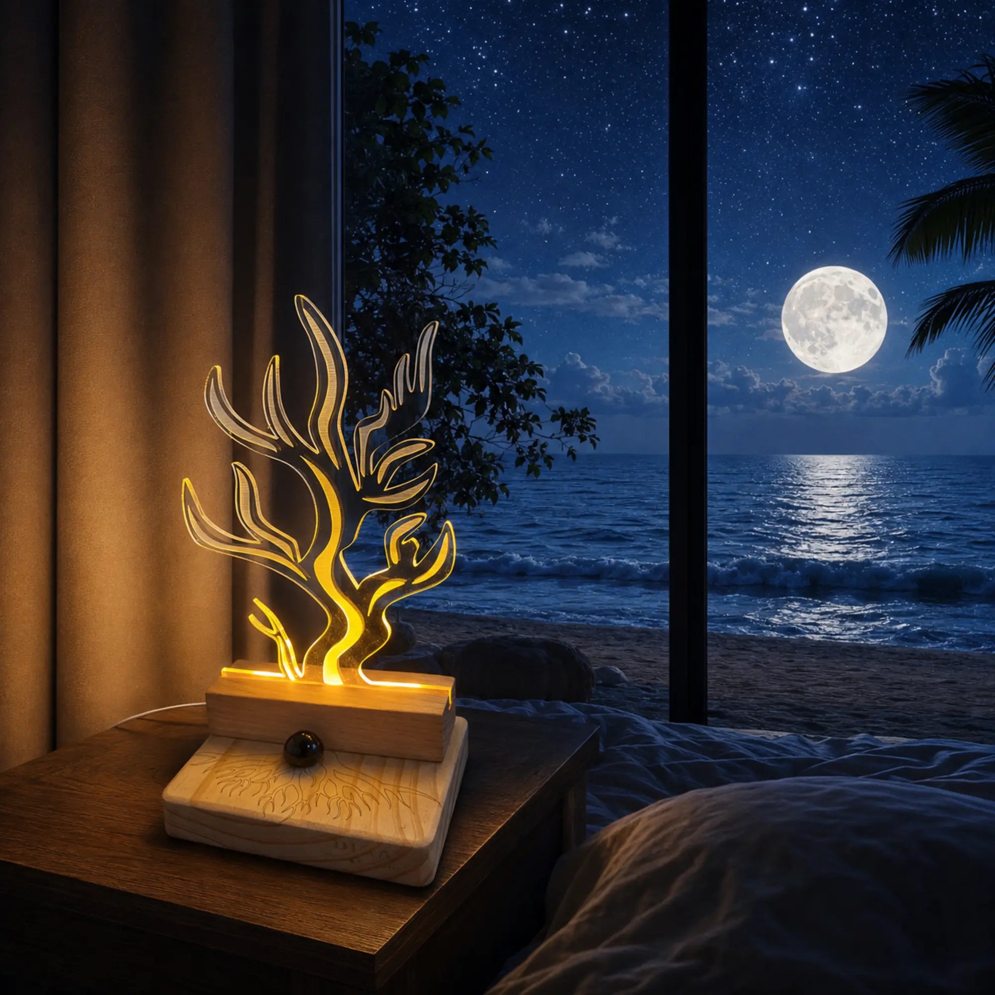 Lámpara LED Árbol con Piedras Energéticas