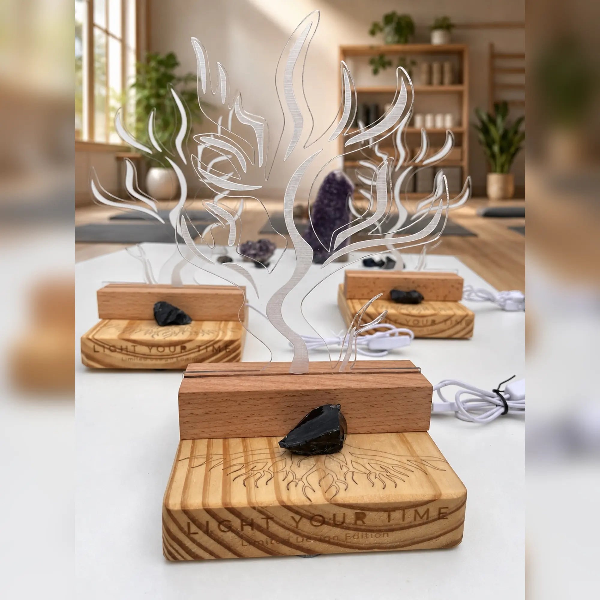 Lámpara LED Árbol con Piedras Energéticas